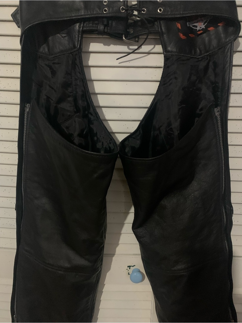 Interstate Leather Riding Motorcycle Rodeo Chaps Black Size Large - Picture 7 of 11